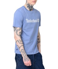 TIMBERLAND KENNEBEC RIVER LINEAR LOGO T-shirt in cotone medium blue - T-shirt Uomo - 3