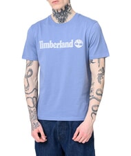 TIMBERLAND KENNEBEC RIVER LINEAR LOGO T-shirt in cotone medium blue - T-shirt Uomo - 4
