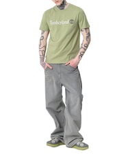 TIMBERLAND KENNEBEC RIVER LINEAR LOGO T-shirt in cotone light green - T-shirt Uomo - 3