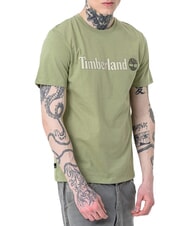 TIMBERLAND KENNEBEC RIVER LINEAR LOGO T-shirt in cotone light green - T-shirt Uomo - 4