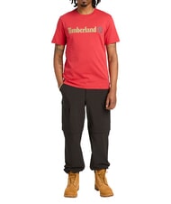 TIMBERLAND KENNEBEC RIVER LINEAR LOGO T-shirt in cotone american beauty - T-shirt Uomo - 3