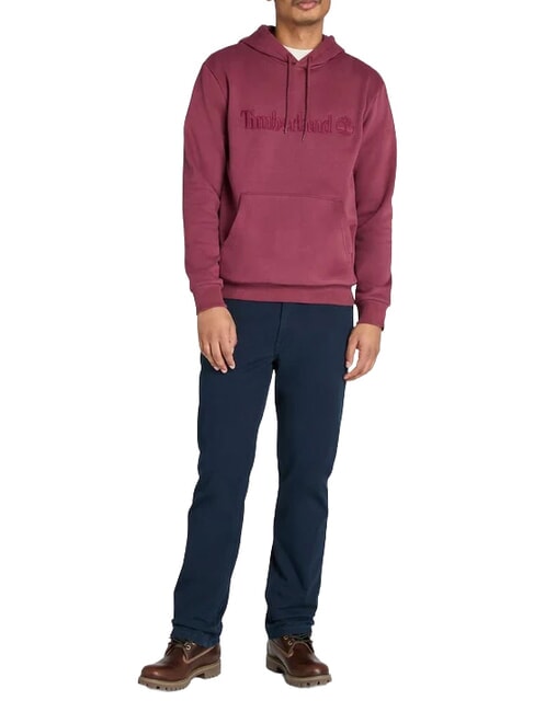 EMBROIDERY TONAL Felpa con cappuccio burgundy - Felpe Uomo
