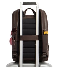 PIQUADRO RUSSEL Zaino porta PC 14", in pelle MORO - Zaini da lavoro porta PC - 3