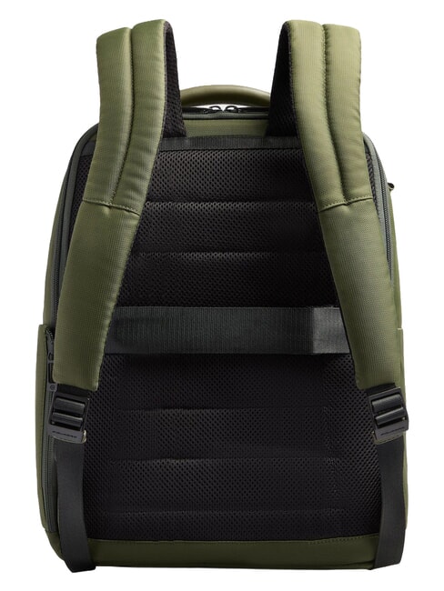WOLLEM Zaino in pelle e tessuto, porta pc 14" VERDE - Zaini da lavoro porta PC