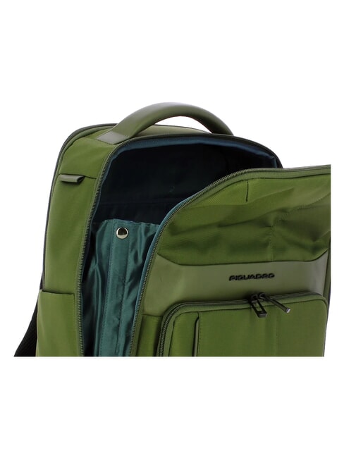WOLLEM Zaino in pelle e tessuto, porta pc 14" VERDE - Zaini da lavoro porta PC