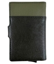 PIQUADRO BLACK SQUARE Astuccio portacard in pelle verde/testa di moro - Portafogli Uomo - 3