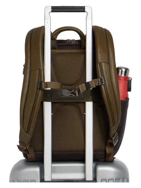 BLACK SQUARE Zaino in pelle porta pc 14" verde/testa di moro - Zaini da lavoro porta PC