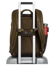 PIQUADRO BLACK SQUARE Zaino in pelle porta pc 14" verde/testa di moro - Zaini da lavoro porta PC - 3