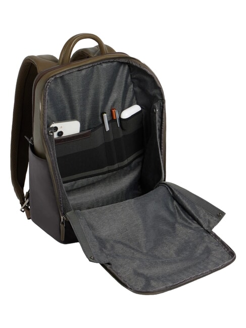 BLACK SQUARE Zaino in pelle porta pc 14" verde/testa di moro - Zaini da lavoro porta PC