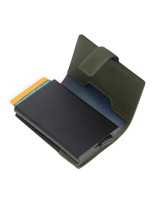W145 Portacard con slide system VERDE - Portafogli Uomo