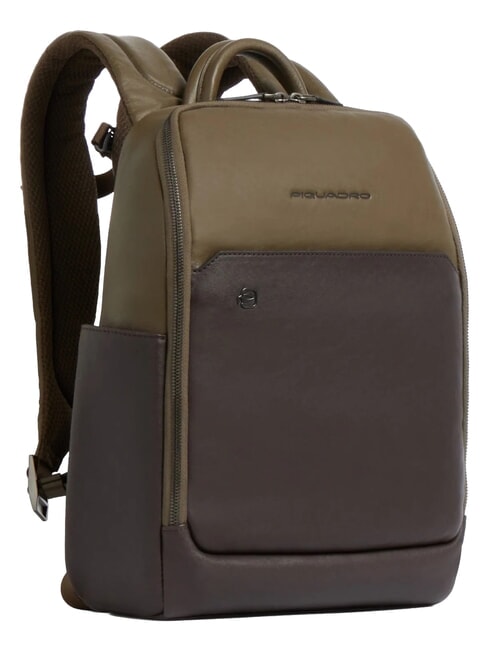 BLACK SQUARE Zaino porta PC 13", in pelle verde/testa di moro - Zaini da lavoro porta PC