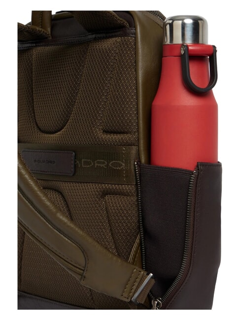BLACK SQUARE Zaino porta PC 13", in pelle verde/testa di moro - Zaini da lavoro porta PC
