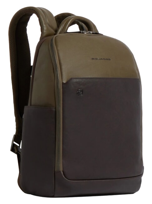 BLACK SQUARE  Zaino porta PC 14" in pelle verde/testa di moro - Zaini da lavoro porta PC