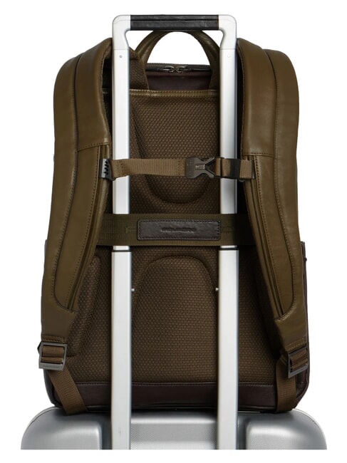 BLACK SQUARE  Zaino porta PC 14" in pelle verde/testa di moro - Zaini da lavoro porta PC