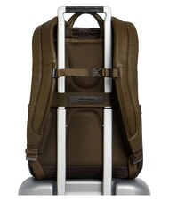 PIQUADRO BLACK SQUARE  Zaino porta PC 14" in pelle verde/testa di moro - Zaini da lavoro porta PC - 3