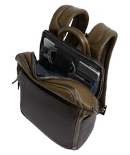 PIQUADRO BLACK SQUARE  Zaino porta PC 14" in pelle verde/testa di moro - Zaini da lavoro porta PC - 4
