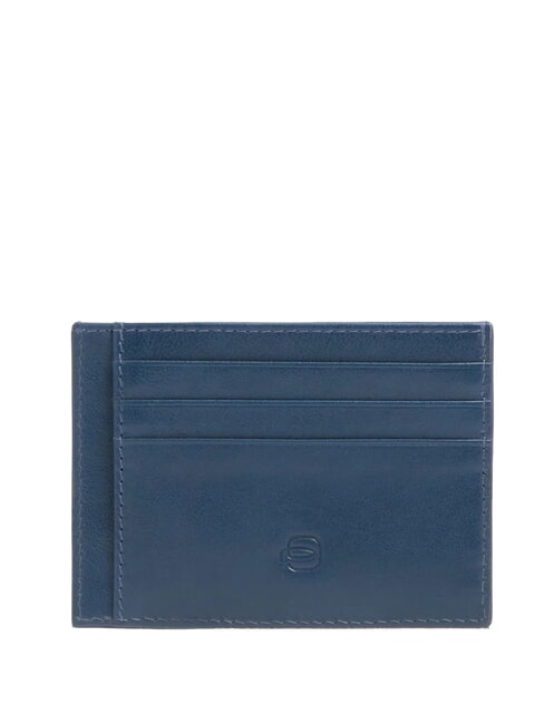W143 Portacard piatto in pelle blu - Portafogli Uomo