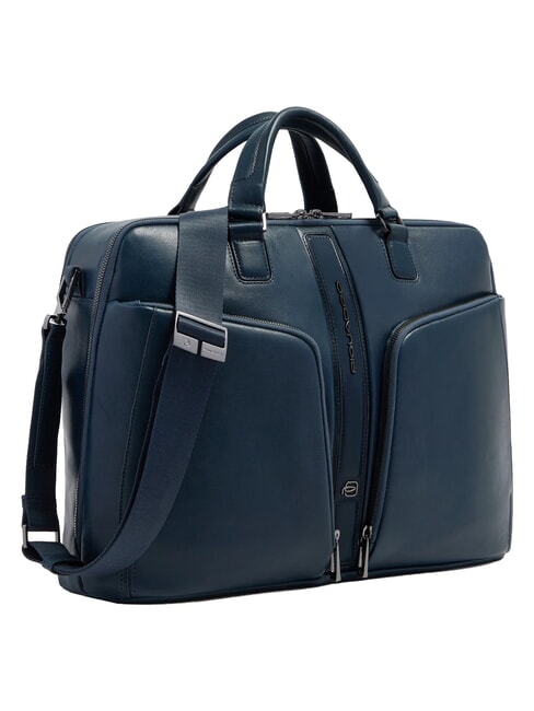 W143 Cartella porta PC 15,6" in pelle blu - Cartelle Lavoro
