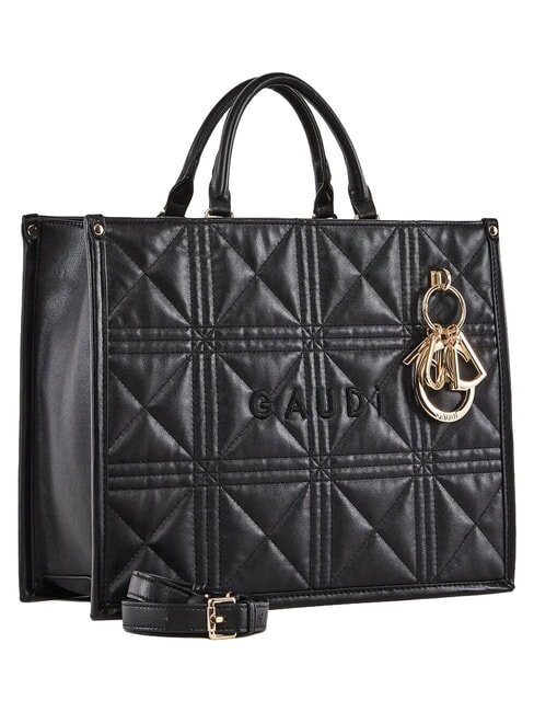LETIZIA Shopping bag con charm NERO - Borse Donna