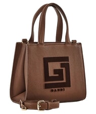 GAUD&Igrave; EMILY FLOCK Mini shopping bag con logo e tracolla chocolate - Borse Donna - 2