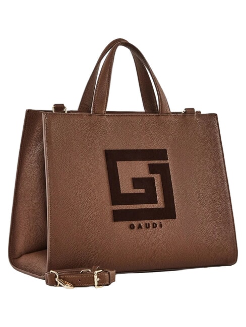EMILY FLOCK Shopping bag con loro e tracolla chocolate - Borse Donna