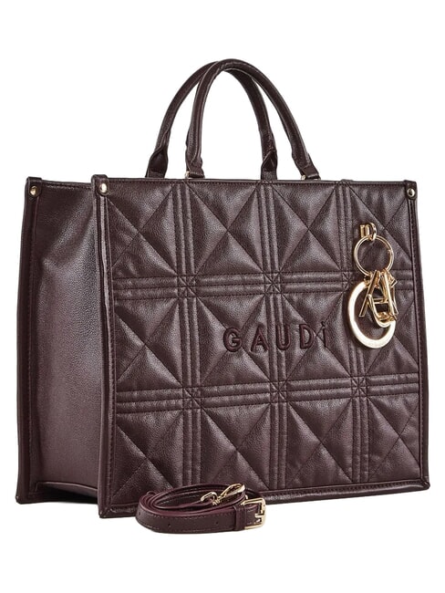 LETIZIA Shopping bag con charm burgundy - Borse Donna