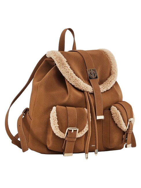 LYNN Zaino con tasche e logo in metallo tan - Borse Donna