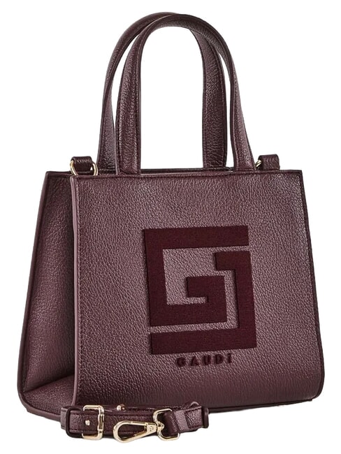EMILY FLOCK Mini shopping bag con logo e tracolla burgundy - Borse Donna