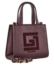 GAUD&Igrave; EMILY FLOCK Mini shopping bag con logo e tracolla burgundy - Borse Donna - 2