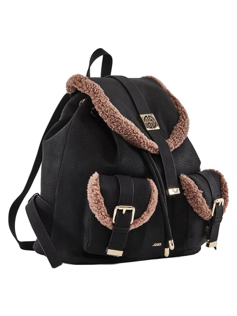 LYNN Zaino con tasche e logo in metallo NERO - Borse Donna