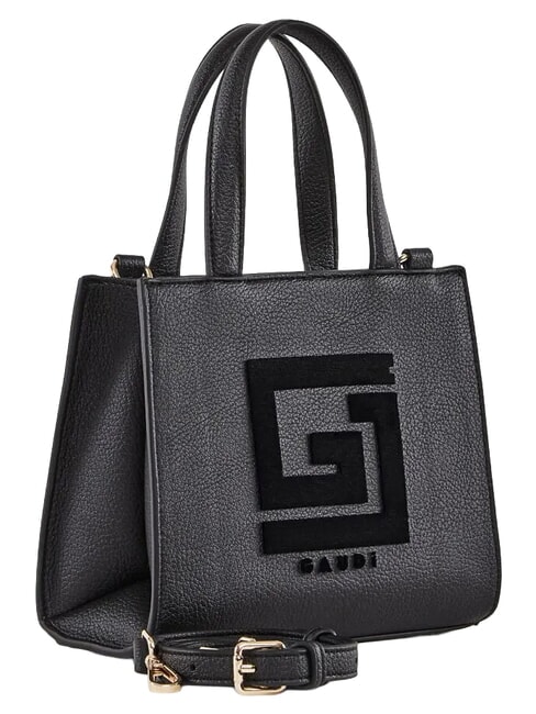 EMILY FLOCK Mini shopping bag con logo e tracolla NERO - Borse Donna