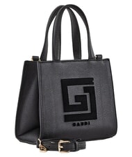 GAUD&Igrave; EMILY FLOCK Mini shopping bag con logo e tracolla NERO - Borse Donna - 2