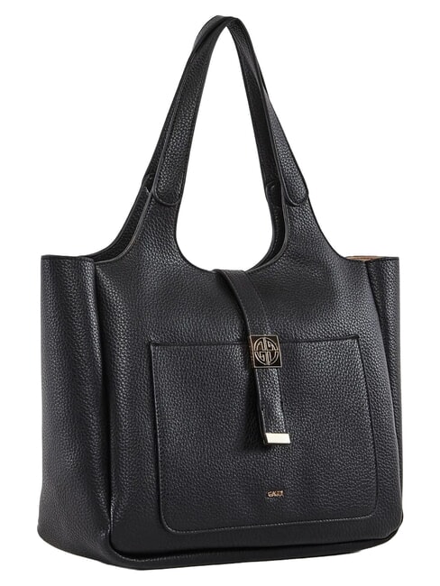 LYNN PLAIN Shopping bag con tasca frontale NERO - Borse Donna