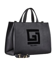 GAUD&Igrave; EMILY FLOCK Shopping bag con loro e tracolla NERO - Borse Donna - 2
