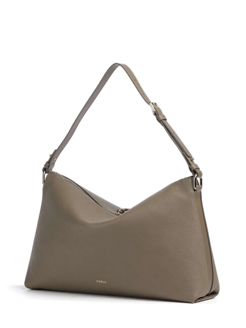 DEBBY Borsa a spalla, in pelle muddy gray - Borse Donna