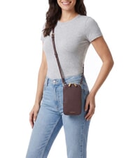 COCCINELLE FLOR Mini bag porta smarthphone in pelle berry - Borse Donna - 2