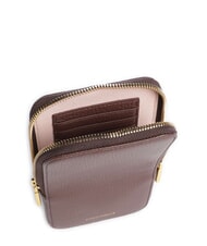 COCCINELLE FLOR Mini bag porta smarthphone in pelle berry - Borse Donna - 4