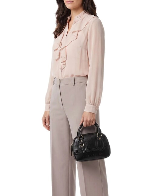 DAPHNE Bauletto con tracolla, in pelle Nero Oro - Borse Donna