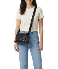 THE BRIDGE FLORA Mini Bag a tracolla, in pelle Nero Oro - Borse Donna - 2