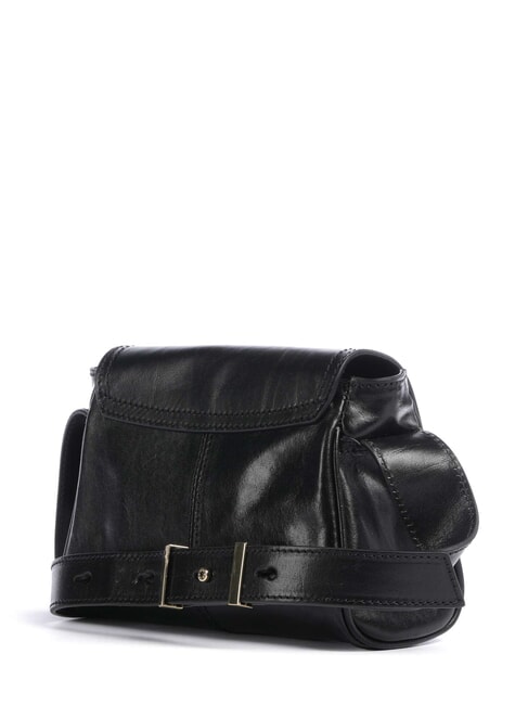 FLORA Mini Bag a tracolla, in pelle Nero Oro - Borse Donna