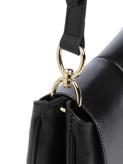 ELISABETTA Borsa a spalla, in pelle Nero Oro - Borse Donna