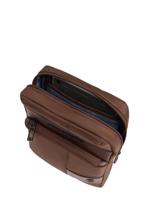 WOLLEM Borsello porta ipad mini tessuto e pelle MARRONE - Tracolle Uomo