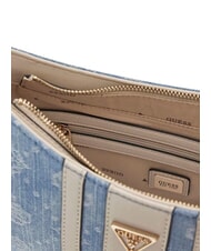 GUESS NOELLE 2 Borsa a spalla regolabile denim logo - Borse Donna - 6