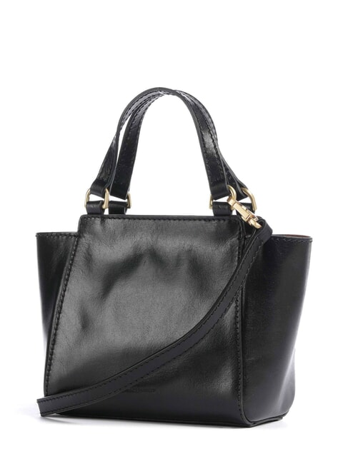 LUCREZIA Borsa a mano in pelle con tracolla Nero Oro - Borse Donna