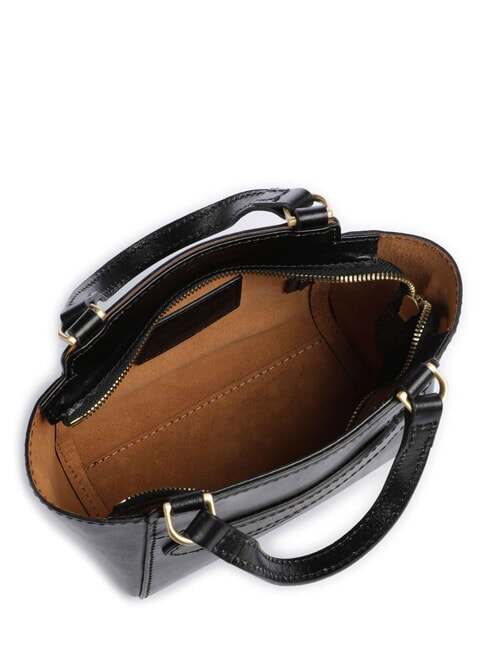 LUCREZIA Borsa a mano in pelle con tracolla Nero Oro - Borse Donna