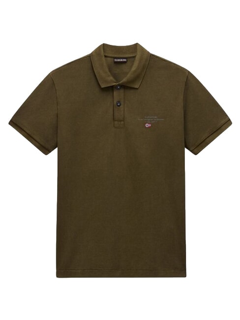 ELBAS 4 Polo manica corta cotone dark olive - Polo Uomo