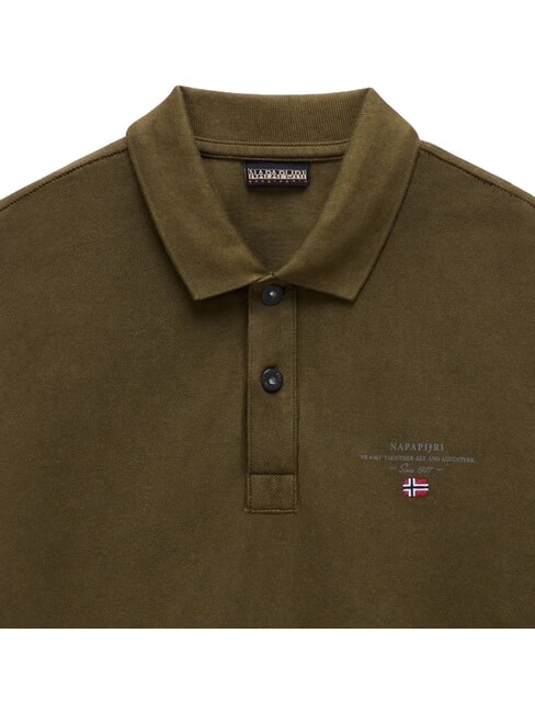 ELBAS 4 Polo manica corta cotone dark olive - Polo Uomo