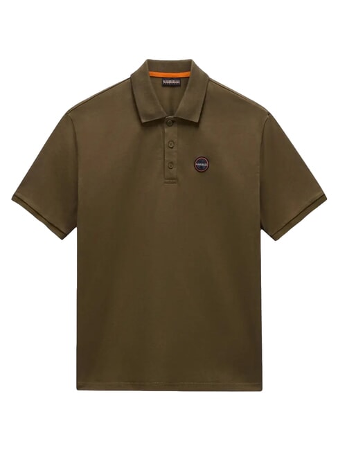 E-BADGE SS 1 Polo a maniche corte dark olive - Polo Uomo