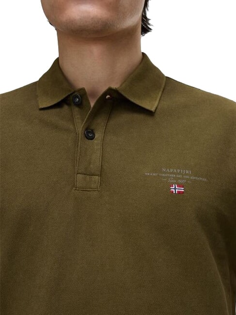 ELBAS 4 Polo manica corta cotone dark olive - Polo Uomo