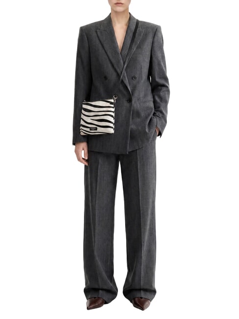 HERMY Pochette in cavallino zebra bianco-nero - Borse Donna